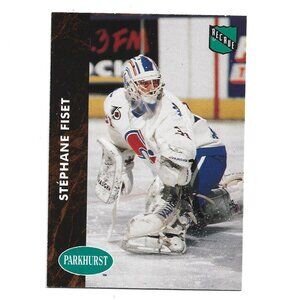 1992 French Parkhurst Stephane Fiset Quebec Nordiques Rookie Hockey Card [h82]